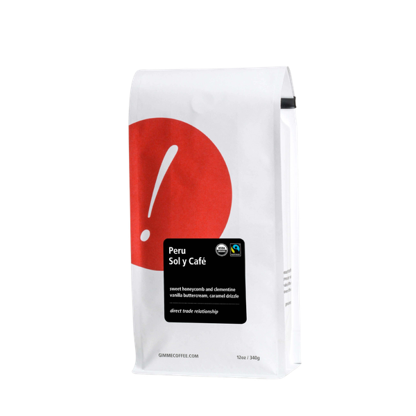 Peru Sol Y Cafe Fairtrade Organic 12 oz Smooth Craft Coffee Beans