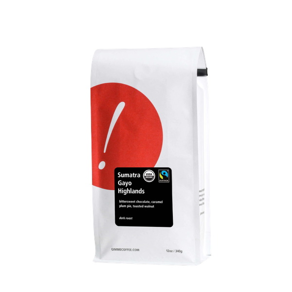 Sumatra Gayo Highlands Dark Roast FT Organic 12 oz Smooth Craft Coffee Beans