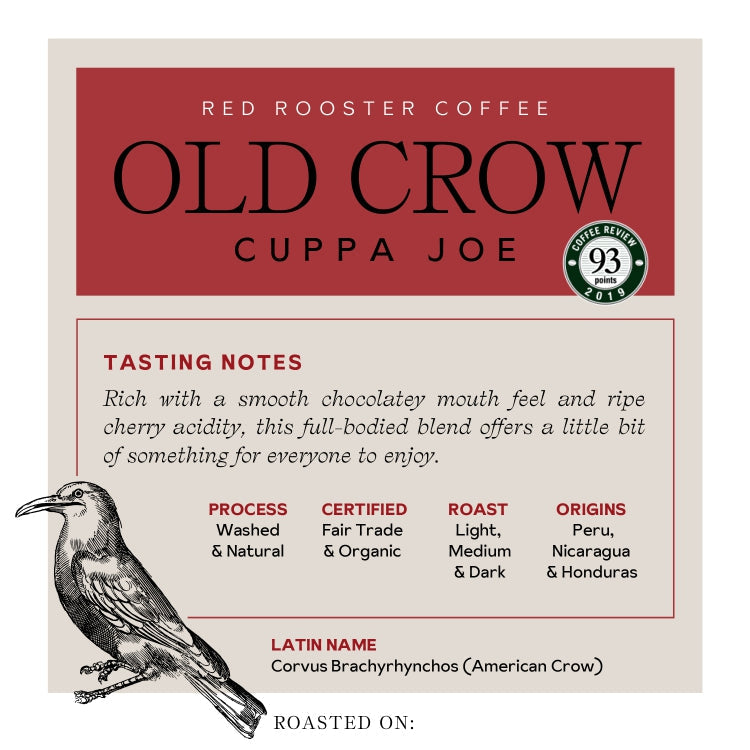 Organic Old Crow Cuppa Joe Rich Espresso Roast Coffee