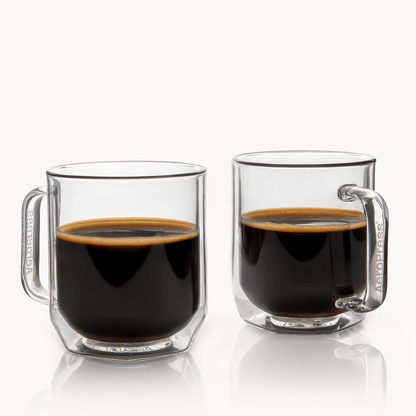 AeroPress Double Wall Glass Coffee Mug - 2 Pack Everyday Coffee Mug Accessory