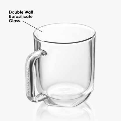 AeroPress Double Wall Glass Coffee Mug - 2 Pack Everyday Coffee Mug Accessory