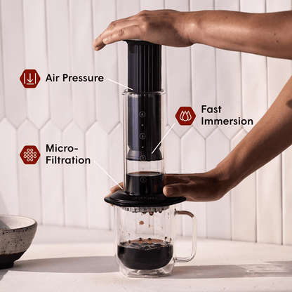 AeroPress Double Wall Glass Coffee Mug - 2 Pack Everyday Coffee Mug Accessory
