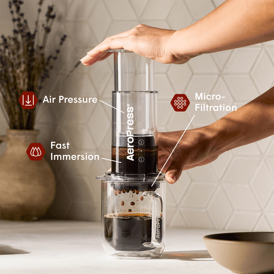 AeroPress Coffee Maker - Clear & Colors Crystal Clear Coffee Brewer