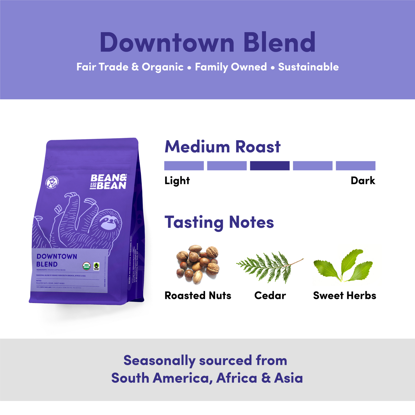 Downtown Blend Organic & Fair Trade Rich Espresso Roast Coffee